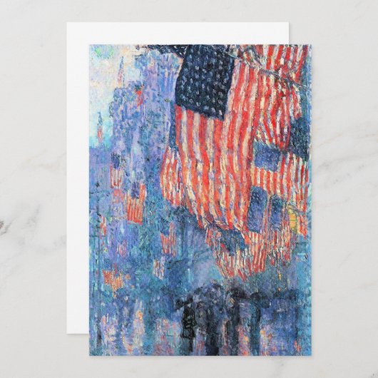 Avenue in the Rain by Frederick Childe Hasssam (正面/裏面)