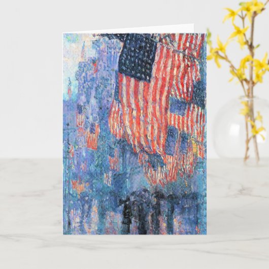 Avenue in the Rain by Frederick Childe Hasssam カード (黄色い花)