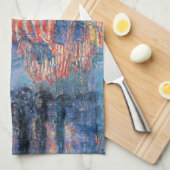 Avenue in the Rain by Frederick Childe Hasssam キッチンタオル (四つ折り)