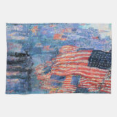 Avenue in the Rain by Frederick Childe Hasssam キッチンタオル (横)