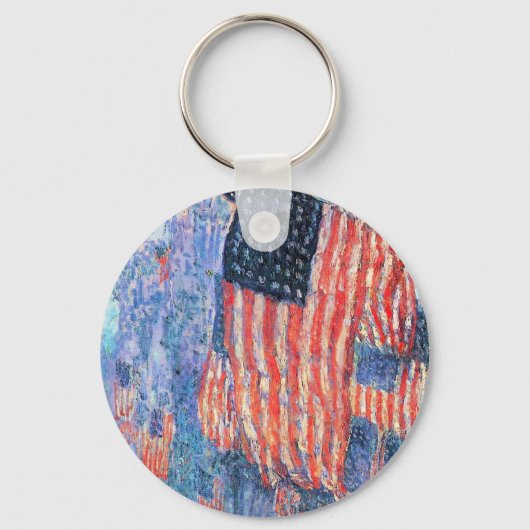 Avenue in the Rain by Frederick Childe Hasssam キーホルダー (正面)