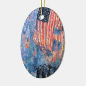 Avenue in the Rain by Frederick Childe Hasssam セラミックオーナメント (左)