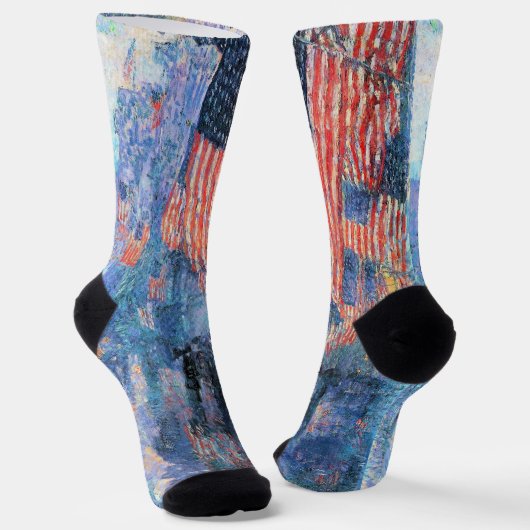 Avenue in the Rain by Frederick Childe Hasssam ソックス (傾斜あり)