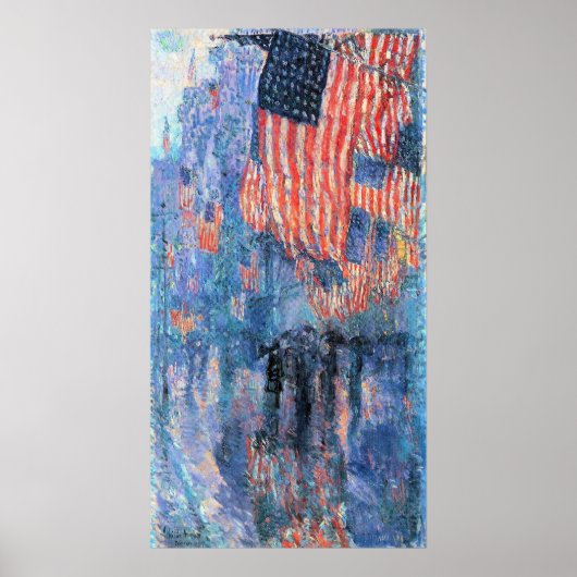 Avenue in the Rain by Frederick Childe Hasssam ポスター (正面)