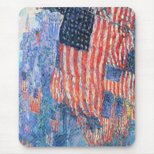 Avenue in the Rain by Frederick Childe Hasssam マウスパッド (正面)