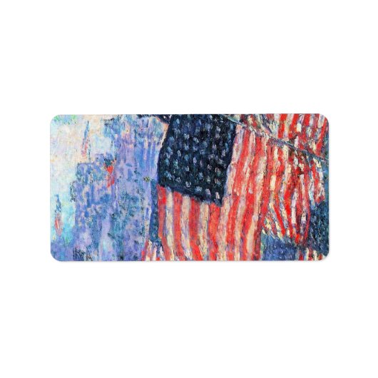 Avenue in the Rain by Frederick Childe Hasssam ラベル (正面)