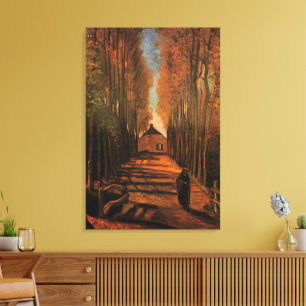 Avenue of Poplars in Autumn by Vincent van ゴッホ キャンバスプリント