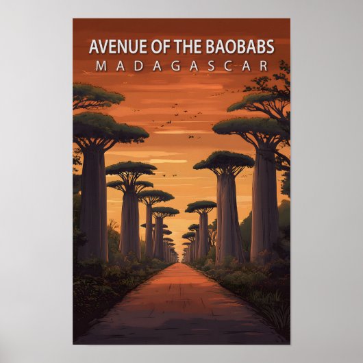 Avenue of the Baobabs Madagascar Art Travel ポスター (正面)