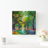 Avenue of Trees紅葉 スクエア壁時計 (ホーム)