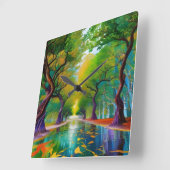 Avenue of Trees紅葉 スクエア壁時計 (傾斜)