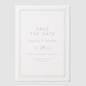 AVERYコーラモダンルとティール（緑がかった色）結婚式の日付を保存 ベラム紙招待状 (正面)