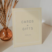 AVERYシンプルニュートラルバターイエローカードとギフト 台座サイン