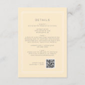 AVERYシンプルニュートラル黄色QRコード結婚の詳細 エンクロージャーカード (正面)