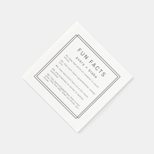 AVERYミニマモダンリストおもしろいファクト結婚ズ スタンダードカクテルナプキン (角)