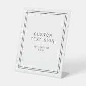 AVERYミニマモダンリストのカスタムウェディング 台座サイン (正面)