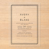 AVERYミニマモダンリストアクリル結婚式招待状 アクリル招待状 (正面)