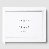 AVERYミニマモダンリストブラック&ホワイト結婚ズ ゲストブック (正面)