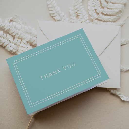 AVERYミニマモダンリストミントグリーンフレーム結婚ズ サンキューカード