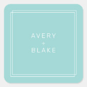AVERYミニマモダンリストミントグリーンフレーム結婚ズ スクエアシール (正面)