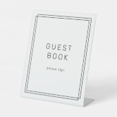 AVERYミニマモダンリスト結婚のゲストブックサイン 台座サイン (正面)