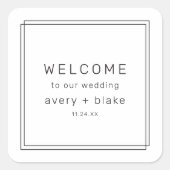 AVERYミニマモダンリスト結婚の歓迎バッグ スクエアシール (正面)