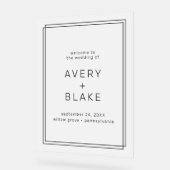 AVERYミニマモダンリスト結婚の歓迎 アクリルサイン (傾斜)