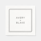 AVERYミニマモダンリスト縁どダブル結婚ズ スタンダードカクテルナプキン (正面)