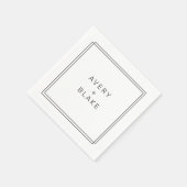 AVERYミニマモダンリスト縁どダブル結婚ズ スタンダードカクテルナプキン (角)