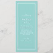 AVERYミントグリーン結婚のテーブルサンキューカード メニュー (正面)