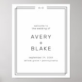 AVERYモダンの結婚Welcome Signテンプレート ポスター (正面)