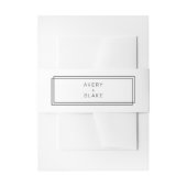 AVERY黒モダンと白のダブルフレーム結婚ズ 招待状ベリーバンド (正面例)