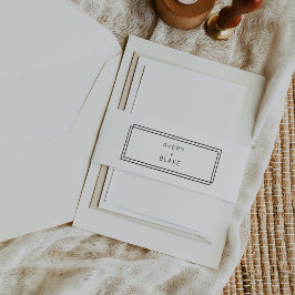 AVERY黒モダンと白のダブルフレーム結婚ズ 招待状ベリーバンド