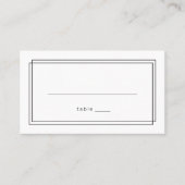 AVERY黒モダン白の結婚座席表 プレイスカード (正面)