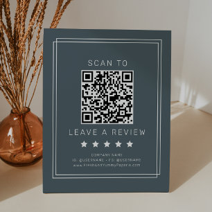 AVERY ダークネイビーブルー QRコード レビューを書く 台座サイン