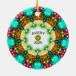 AVERY ～フラクタルパーソナライズされたクリスマスデザイン～ セラミックオーナメント