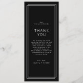 AVERY モダン Blackのテ結婚ーブルサンキューカード メニュー (正面)