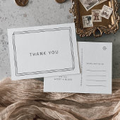 AVERY Black and Whiteモダン's 結婚 Thank You ポストカード