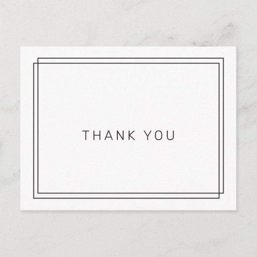 AVERY Black and Whiteモダン's 結婚 Thank You ポストカード (正面)