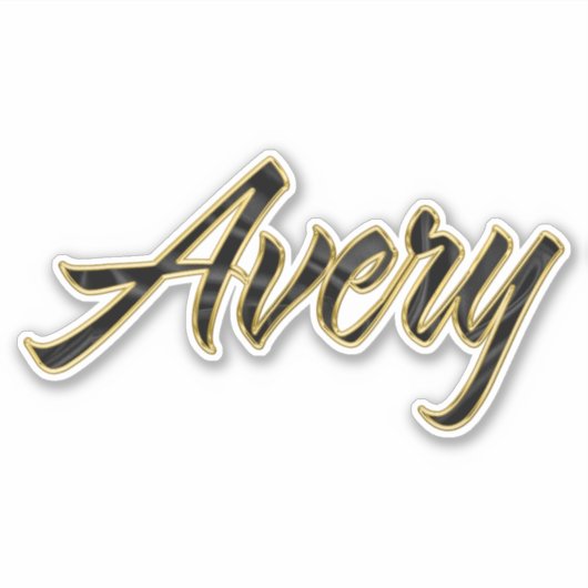 Avery black gold Lettering Aufkleber Sticker シール (正面)