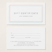 AVERY Coral and Teal Business Gift Certificate (正面&裏面)