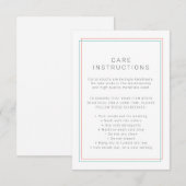 AVERY Coral and Teal Product Care Instructions エンクロージャーカード (正面/裏面)