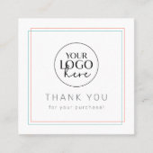 AVERY Coral and Teal Simple Logo QR Code Thank You 割引カード (正面)