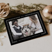 AVERY Dark Black Framed Couples Photo Christmas シーズンカード