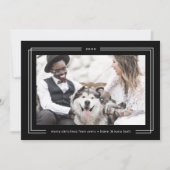 AVERY Dark Black Framed Couples Photo Christmas シーズンカード (正面)
