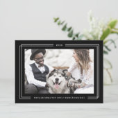 AVERY Dark Black Framed Couples Photo Christmas シーズンカード (スタンド正面)