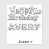 Avery Happy Birthday silver Aufkleber Sticker シール (シート)
