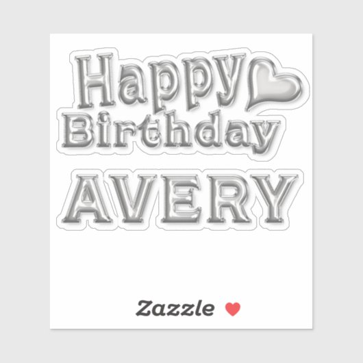 Avery Happy Birthday silver Aufkleber Sticker シール (シート)