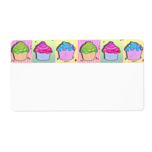 AVERY LABELS - ポップ・アートの Art CUPCAKES ラベル (正面)