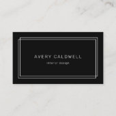 AVERY Modern Black Double Frame Business Card 名刺 (正面)