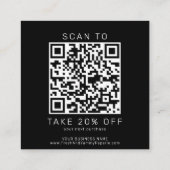 AVERY Modern Dark Black Business QR Code Thank You 割引カード (裏面)